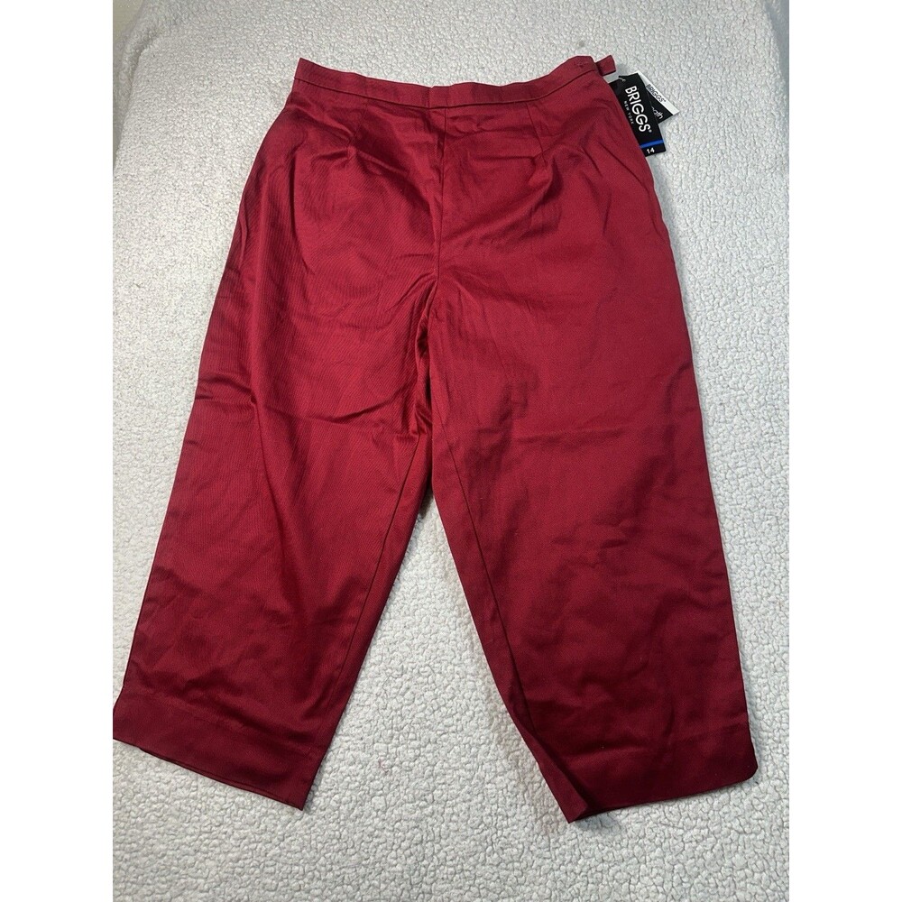 Briggs New York Pants Vintage y2k Burgundy Capri Trousers Women's Size 14